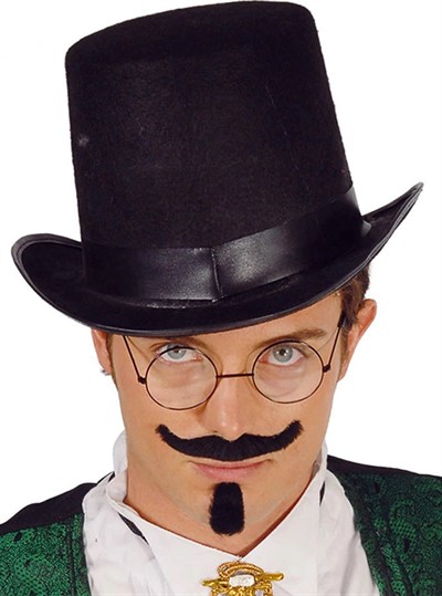 Mey İthalat® Yetişkinler İçin Siyah Renk Ringmaster Sihirbaz Şapkası Silindir Şapka