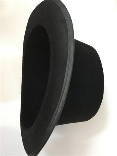 Mey İthalat® Yetişkinler İçin Siyah Renk Ringmaster Sihirbaz Şapkası Fötr Şapka 15 cm