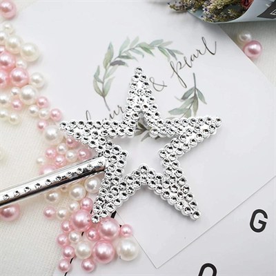 Mey İthalat® Yıldız Model Peri Asası Melek Asası Prenses Asası Metalize Gümüş Renk