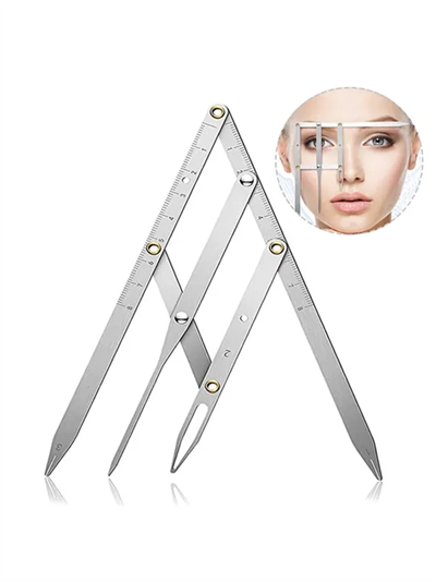 Microblading Simetrik ve Estetik Kaş Ölçüm Cetveli, Kalıcı Makyaj Altın Oran Pergeli 275