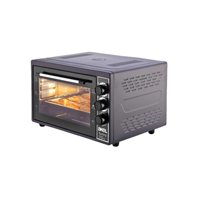 Midi Fırın Kare 38lt Ayarlanabilir Termostat = 50–320°c - Saatli = 0 - 90 Dk Zil 3 Kademe Hız Ayar Emaye Tepsi  50x33x40cm Bx40