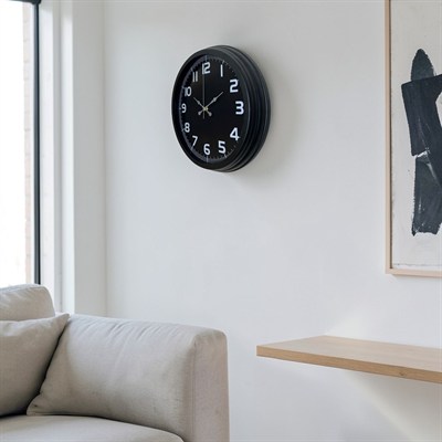 Midnight Black 40 Cm Metal Duvar Saati