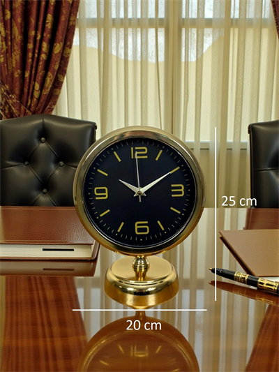 Midnight Gold 25 x 20 Cm Metal Masa Saati