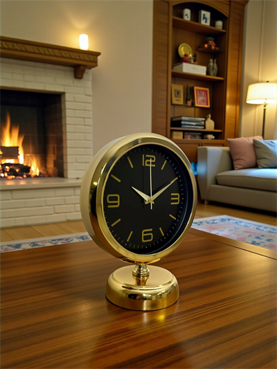 Midnight Gold 25 x 20 Cm Metal Masa Saati