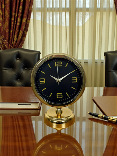 Midnight Gold 25 x 20 Cm Metal Masa Saati