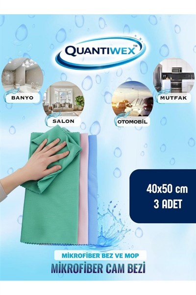 Mikrofiber Cam Silme Bez 40x50 cm 3 Adet İz Bırakmayan Cam Temizlik ve Araba Bezi