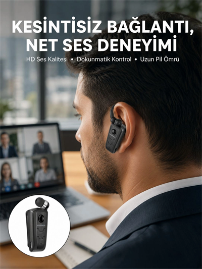 Mikrofonlu Makaralı Bluetooth Kulakiçi Kulaklık Android ve İOS Uyumlu Yeni Nesil