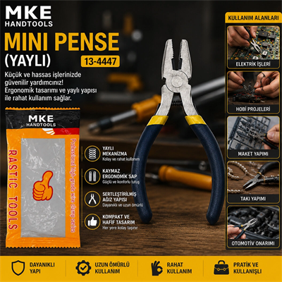 Mini - 4.5 Inc - 115m Çelik Pense Yaylı Bx40