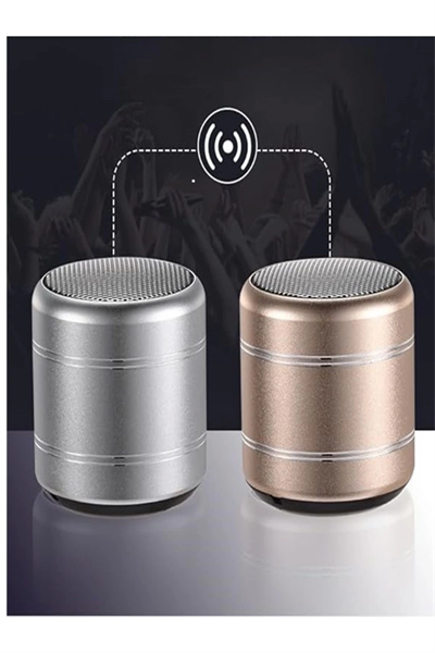 Mini Alüminyum TWS Kablosuz Bluetooth Hoparlör – Yuvarlak Metal Tasarım, Yüksek Bas ve Taşınabilir Özellikler