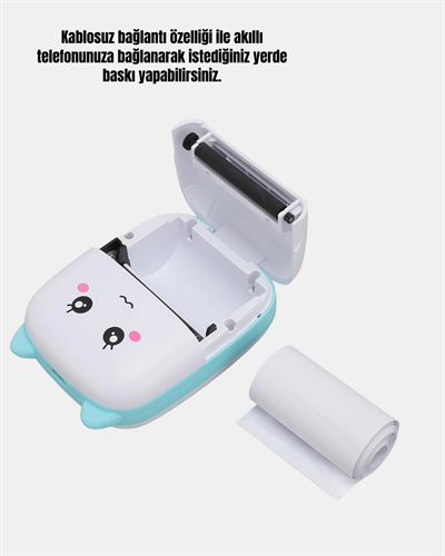Mini Bluetooth Termal Yazıcı 1200mAh Şarjlı Taşınabilir