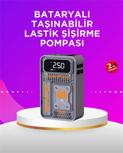 Mini Boy Elektrikli Şarjlı Yüksek Basınçlı Lastik Şişirme Pompası