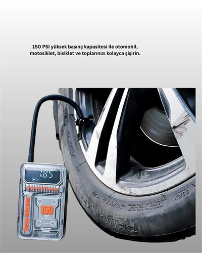 Mini Boy Elektrikli Şarjlı Yüksek Basınçlı Lastik Şişirme Pompası