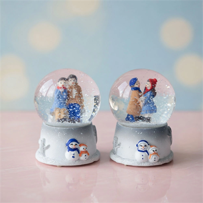 Mini Boy Işıklı Kar Küresi - Kış Masalı Tasarımlı - Romantik Hediyelik