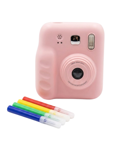 Mini Çocuk Kamerası Fotoğraf Video Çekim 4 Rulo Baskı Kağıdı ve 5 Kalem Hediyeli