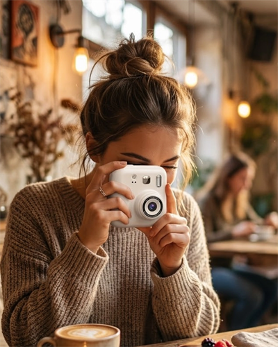 Mini Dijital Çocuk Kamerası Anında Baskı 5 Kalem 4 Kağıt Rulo Hediyeli