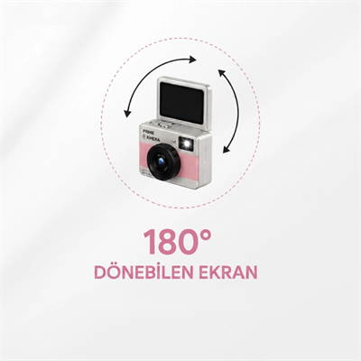 Mini Dijital Retro Kamera - Dönebilen Ekran - Flaşlı