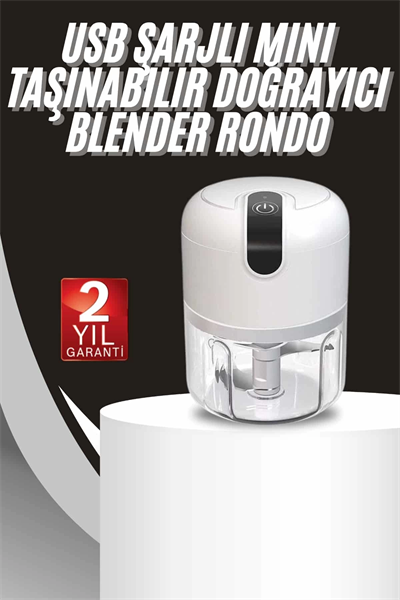 Mini Doğrayıcı Rondo Taşınabilir Mini El Blender Paslanmaz Çelik