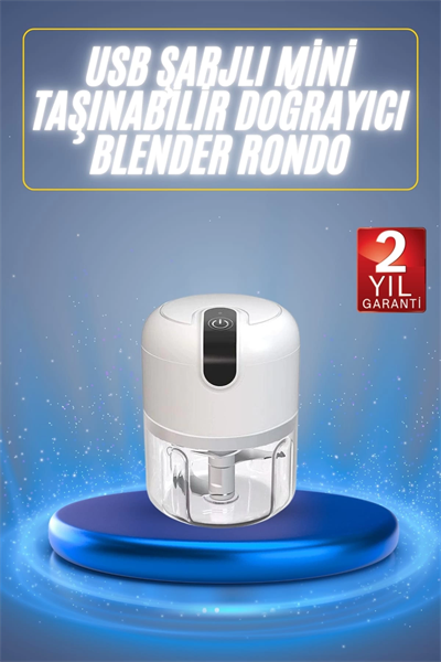 Mini El Rondosu Şarjlı Doğrayıcı Taşınabilir Rondo Blender 250 ML