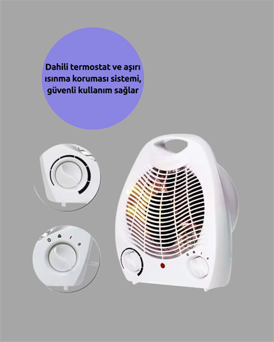 Mini Elektrikli Isıtıcı – 2000W Güç, Fanlı Isıtma, 3 Isı Modu