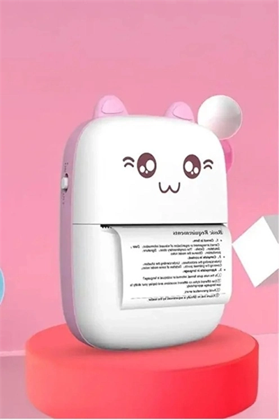 Mini Fotoğraf Yazıcı Kablosuz Etiket Yazıcı Baskı Makinesi Ios Android Uyumlu Termal Printer Pembe