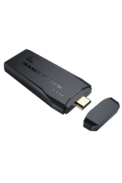 Mini HDMI 4K Kablosuz Oyun Konsolu, 64GB Dahili Hafızalı ve Çift Kollu Siyah Tasarım