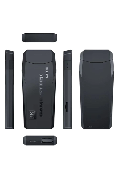 Mini HDMI 4K Kablosuz Oyun Konsolu, 64GB Dahili Hafızalı ve Çift Kollu Siyah Tasarım
