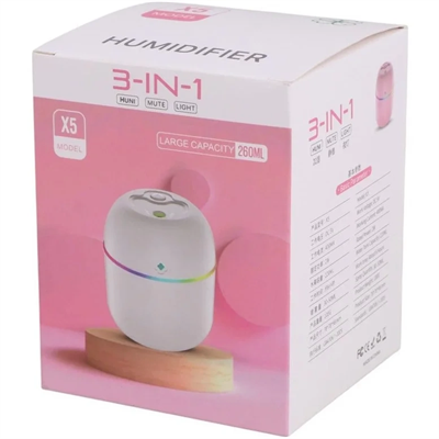 Mini Hava Nemlendirici 3in1 H2o Humidifier220ml Bx40
