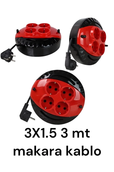 Mini Kablolu Makara 4lü 3mt (3X1,5CM)(1 ADET)