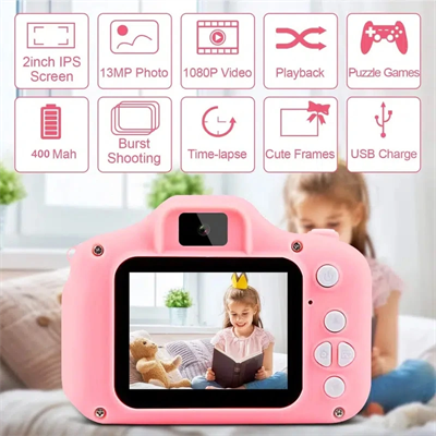 Mini Kamera Fotoğraf Makinesi Pembe