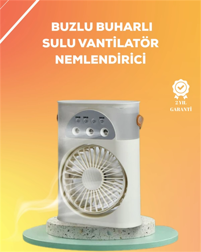 Mini Klima Fan | USBli, 7 Renk Gece Işığı, 3ü 1 Arada Fonksiyon