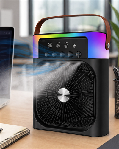 Mini Klima Fan Buharlı Soğutucu RGB Led Işıklı Taşınabilir Masaüstü Fan