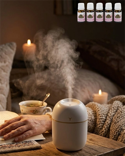 Mini Nemlendirici 5 Esans Hediyeli LED Işıklı Taşınabilir Aromaterapi Buhar Makinesi