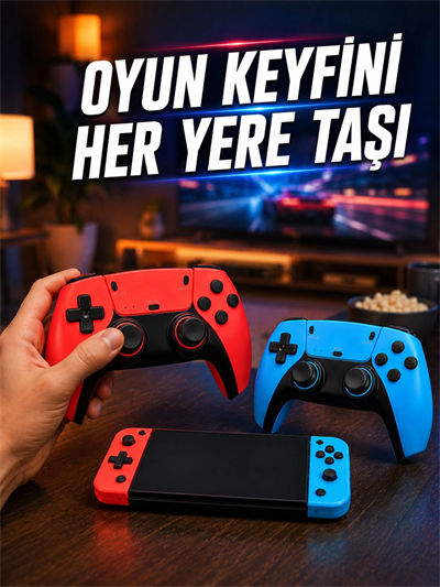 Mini Oyun Konsolu Çift Kablosuz Kontrolcü HDMI Bağlantılı Oyun Cihazı