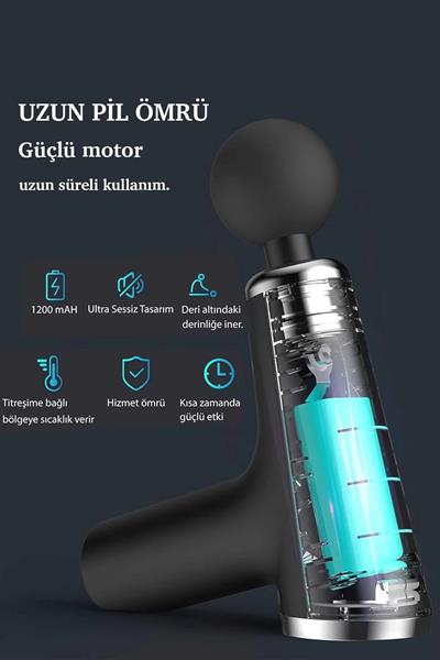 Mini Profesyonel Şarjlı Masaj Aleti 4 Başlıklı KH-800 (3936)