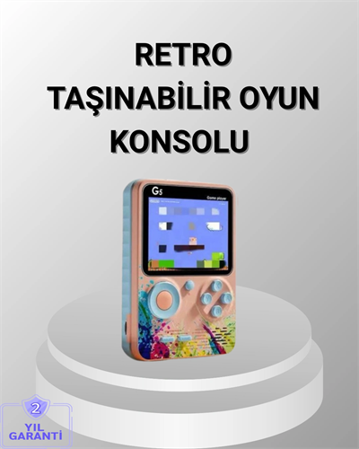 Mini Retro Oyun Konsolu 500 Oyunlu 3.0 İnç Ekran ve Şarjlı Batarya