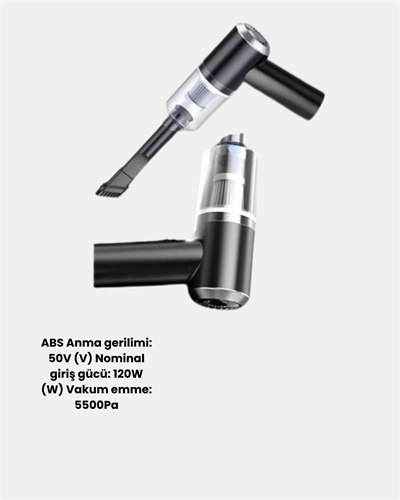 Mini Şarjlı Araç Süpürgesi – 120W Güçlü Motor, 5500PA Vakum Emiş, Yıkanabilir Filtre