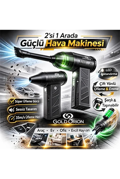 Mini Şarjlı Hava Üfleyici Ve Vakumlu El Süpürgesi Bx40