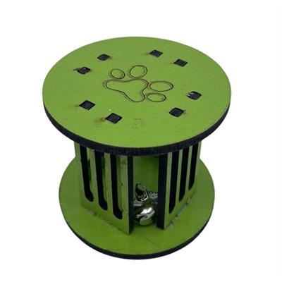 Mini Silindir Eğlenceli Renkli Sağlam Küçük Pati İzi Şekilli Kedi Oyuncağı (3936)