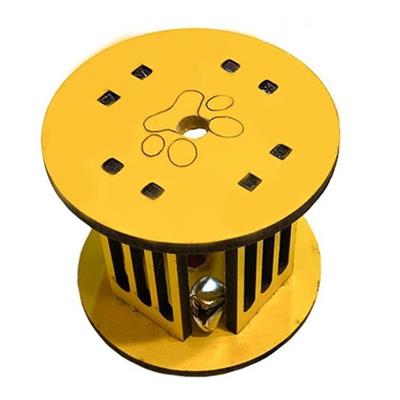 Mini Silindir Eğlenceli Renkli Sağlam Küçük Pati İzi Şekilli Kedi Oyuncağı (3936)