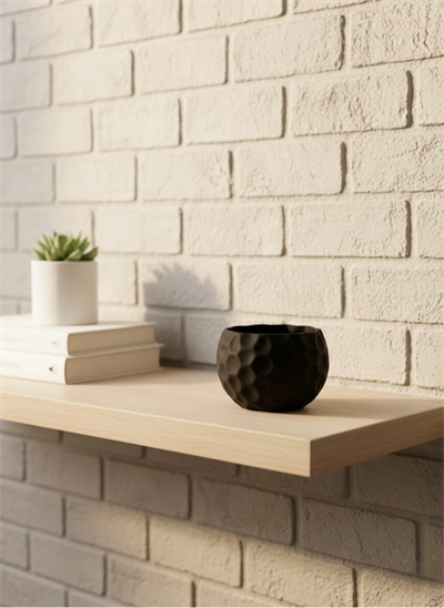 Mini Siyah Dekoratif Saksı 5 cm Modern Masaüstü Bitki Saksısı