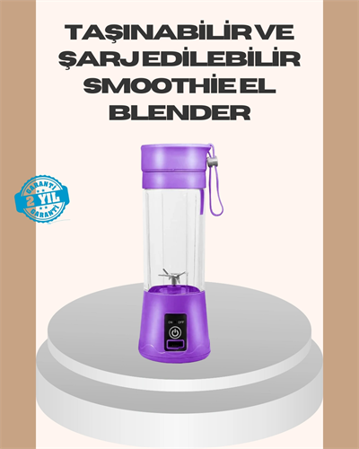 Mini Taşınabilir Blender 380ml USB Şarjlı Detoks Smoothie Hazırlayıcı