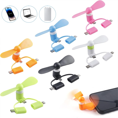 Mini Telefon Fanı - Lightning - Type-C - Micro USB Girişli - Sessiz