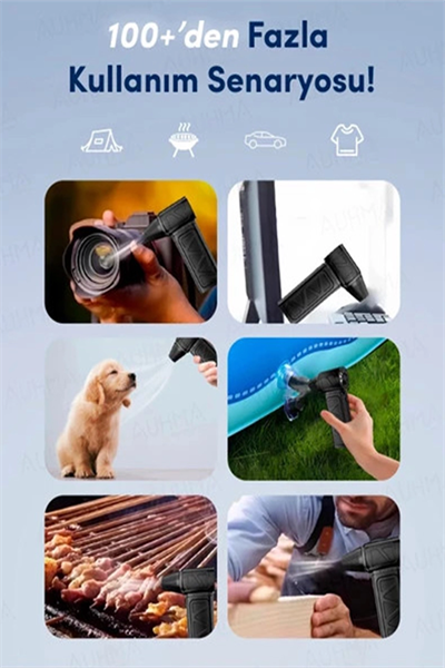 Mini Turbo Fan 130.000 Rpm Şarjlı 8000 Mah Batarya 4 Vitesli Taşınabilir Elektrikli Hava Üfleyici Kompresörü