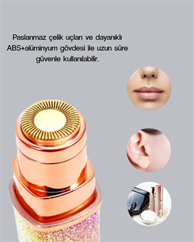 Mini Yüz ve Kaş Epilatörü – 8000 RPM Güçlü Motor ve Paslanmaz Çelik Başlık