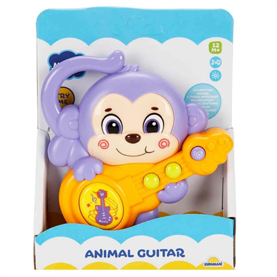 Minibo Sesli ve Işıklı Gitar Çalan Maymun