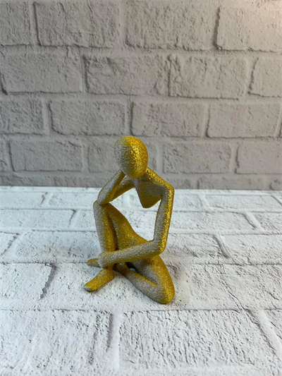 Minimal Sarı İnsan Figürü Biblo Ev ve Ofis Dekoru