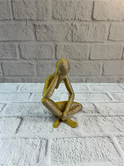 Minimal Sarı İnsan Figürü Biblo Ev ve Ofis Dekoru