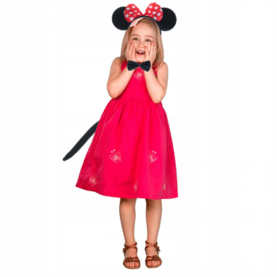 Minnie Mouse Kostüm Seti Taç Kuyruk Papyon Gösteri Seti Bx40
