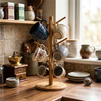 Mix Altlık =yuvarlak - Kare Bardak - Fincan Asacak Bambu - Ahşap 35cm Bx40