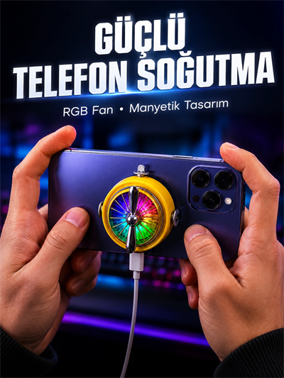 Mobil Oyuncular İçin RGB Işıklı Telefon Soğutucu